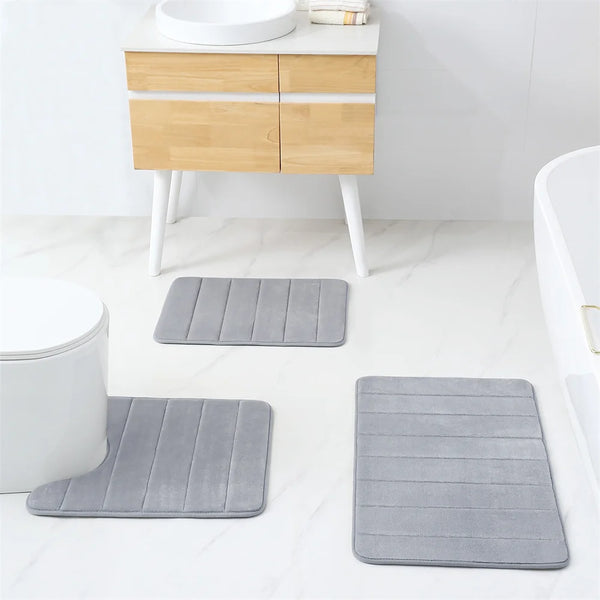 3pcs Memory Foam Bath Mat