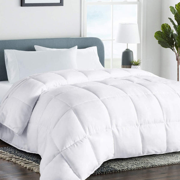 Microfiber Box Stitched Bamboo Duvet Blanket_0