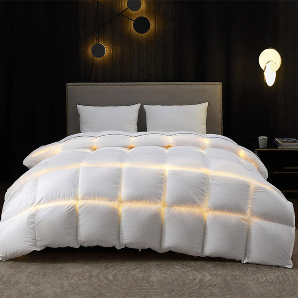 Microfiber Box Stitched Bamboo Duvet Blanket_5