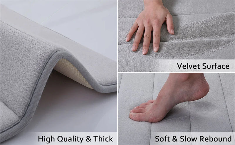 3pcs Memory Foam Bath Mat