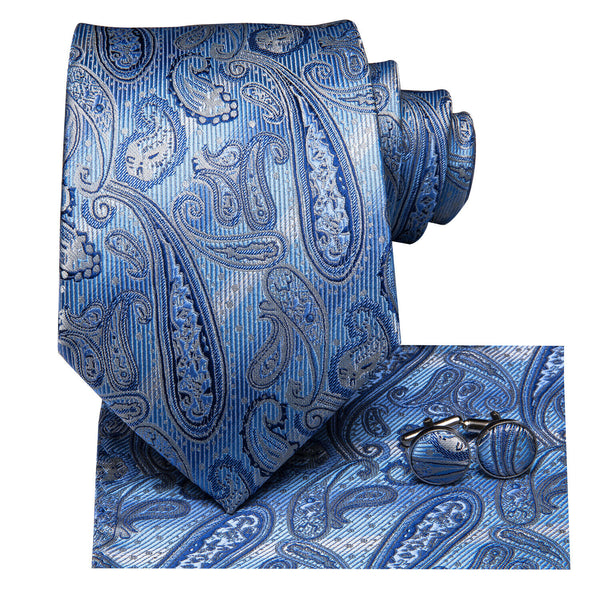 Men's Silk Jacquard Tie, Pocket Square & Cufflinks Set + FREE 4 Day Delivery