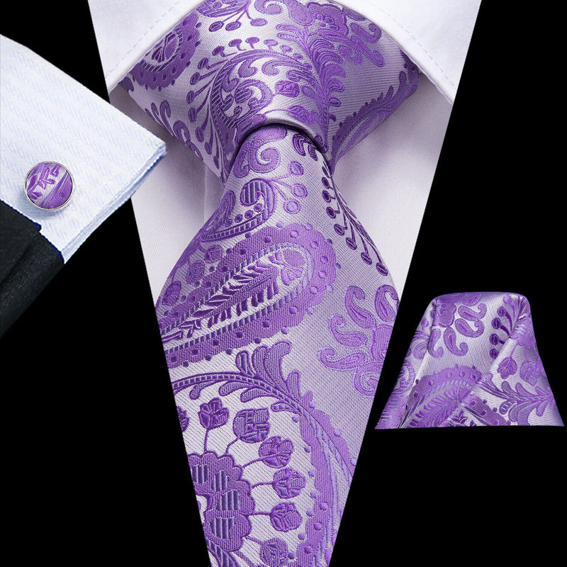 Men's Silk Jacquard Tie, Pocket Square & Cufflinks Set + FREE 4 Day Delivery