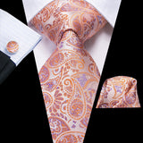 Men's Silk Jacquard Tie, Pocket Square & Cufflinks Set + FREE 4 Day Delivery