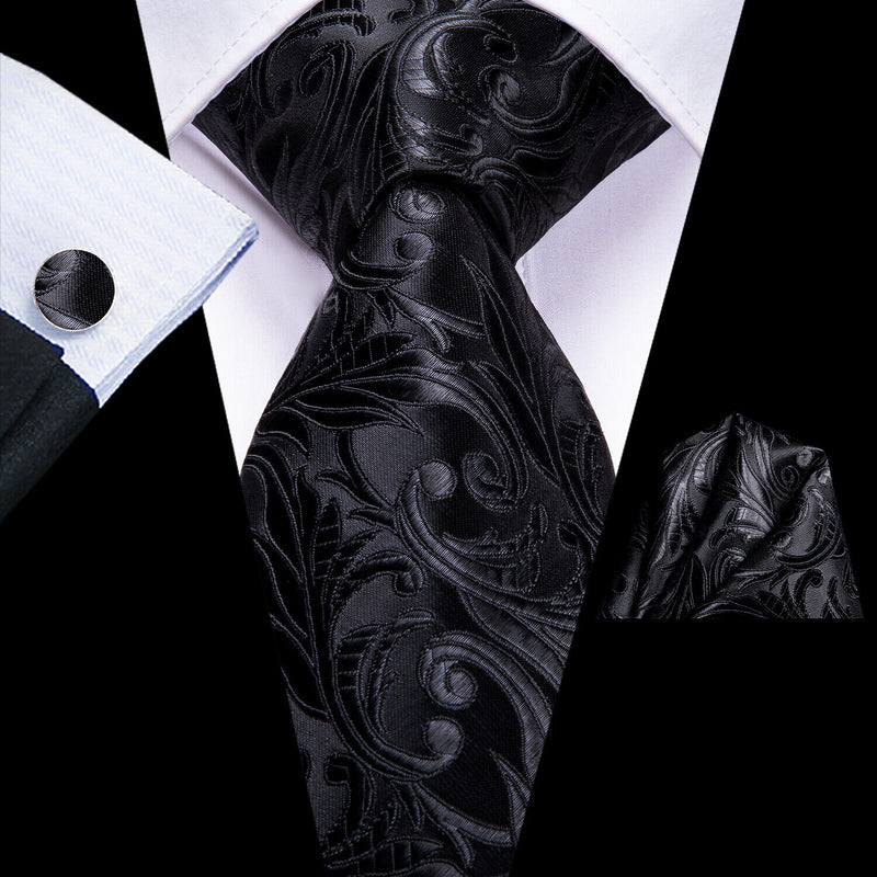 Men's Silk Jacquard Tie, Pocket Square & Cufflinks Set + FREE 4 Day Delivery