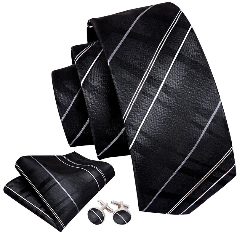 Men's Silk Jacquard Tie, Pocket Square & Cufflinks Set + FREE 4 Day Delivery