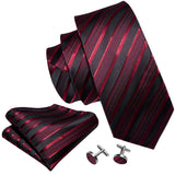 Men's Silk Jacquard Tie, Pocket Square & Cufflinks Set + FREE 4 Day Delivery