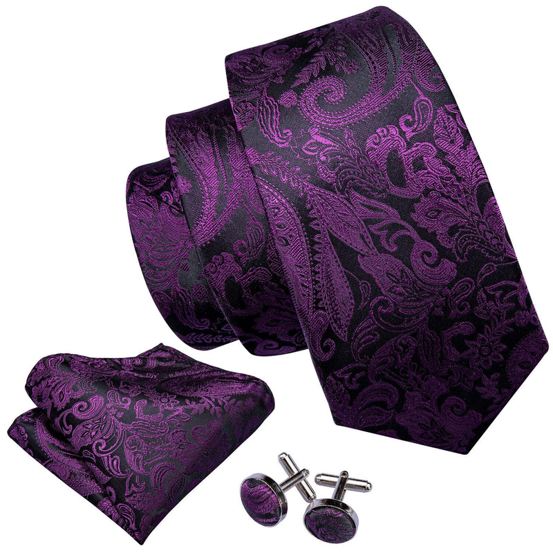 Men's Silk Jacquard Tie, Pocket Square & Cufflinks Set + FREE 4 Day Delivery