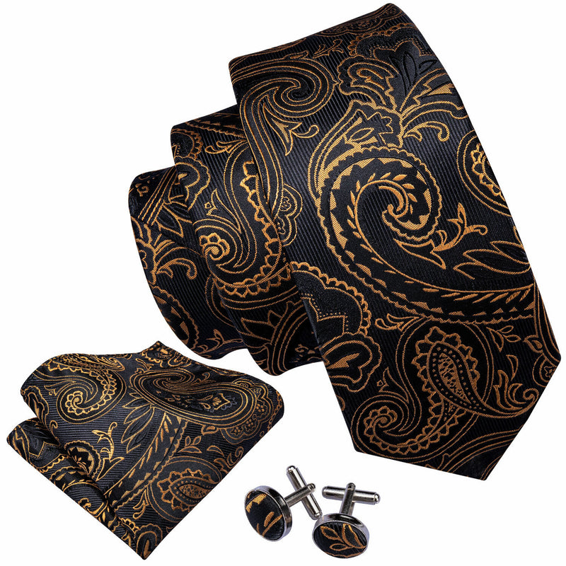 Men's Silk Jacquard Tie, Pocket Square & Cufflinks Set + FREE 4 Day Delivery