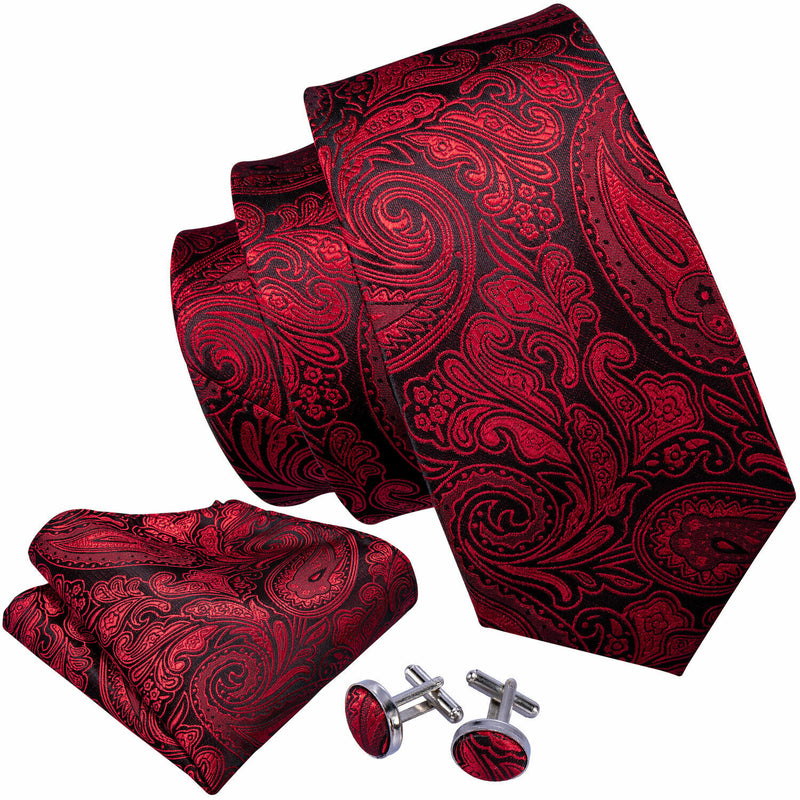 Men's Silk Jacquard Tie, Pocket Square & Cufflinks Set + FREE 4 Day Delivery