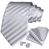 Men's Silk Jacquard Tie, Pocket Square & Cufflinks Set + FREE 4 Day Delivery