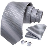 Men's Silk Jacquard Tie, Pocket Square & Cufflinks Set + FREE 4 Day Delivery