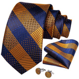 Men's Silk Jacquard Tie, Pocket Square & Cufflinks Set + FREE 4 Day Delivery