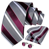 Men's Silk Jacquard Tie, Pocket Square & Cufflinks Set + FREE 4 Day Delivery