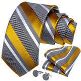 Men's Silk Jacquard Tie, Pocket Square & Cufflinks Set + FREE 4 Day Delivery