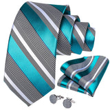 Men's Silk Jacquard Tie, Pocket Square & Cufflinks Set + FREE 4 Day Delivery