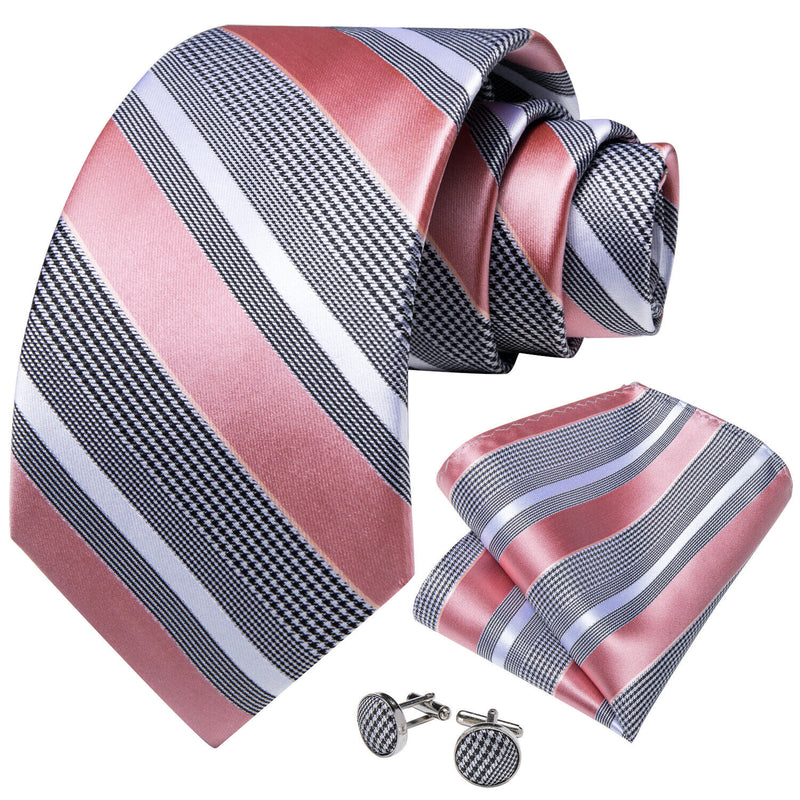 Men's Silk Jacquard Tie, Pocket Square & Cufflinks Set + FREE 4 Day Delivery