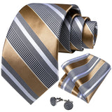 Men's Silk Jacquard Tie, Pocket Square & Cufflinks Set + FREE 4 Day Delivery