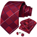 Men's Silk Jacquard Tie, Pocket Square & Cufflinks Set + FREE 4 Day Delivery