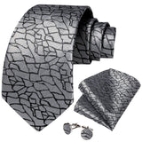 Men's Silk Jacquard Tie, Pocket Square & Cufflinks Set + FREE 4 Day Delivery