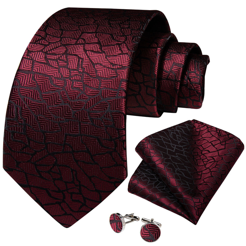 Men's Silk Jacquard Tie, Pocket Square & Cufflinks Set + FREE 4 Day Delivery