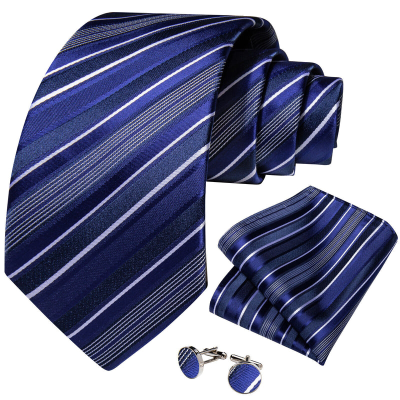 Men's Silk Jacquard Tie, Pocket Square & Cufflinks Set + FREE 4 Day Delivery