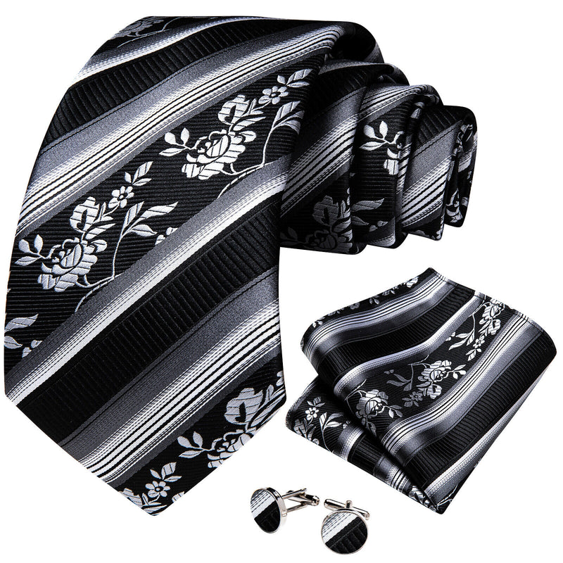 Men's Silk Jacquard Tie, Pocket Square & Cufflinks Set + FREE 4 Day Delivery