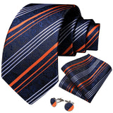 Men's Silk Jacquard Tie, Pocket Square & Cufflinks Set + FREE 4 Day Delivery