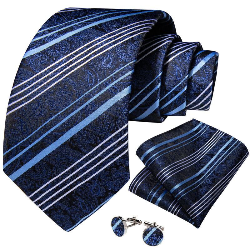 Men's Silk Jacquard Tie, Pocket Square & Cufflinks Set + FREE 4 Day Delivery